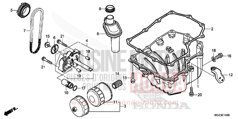 OIL PAN/OIL PUMP for CBR500R ABS ROSS WHITE (NH196) from 2014